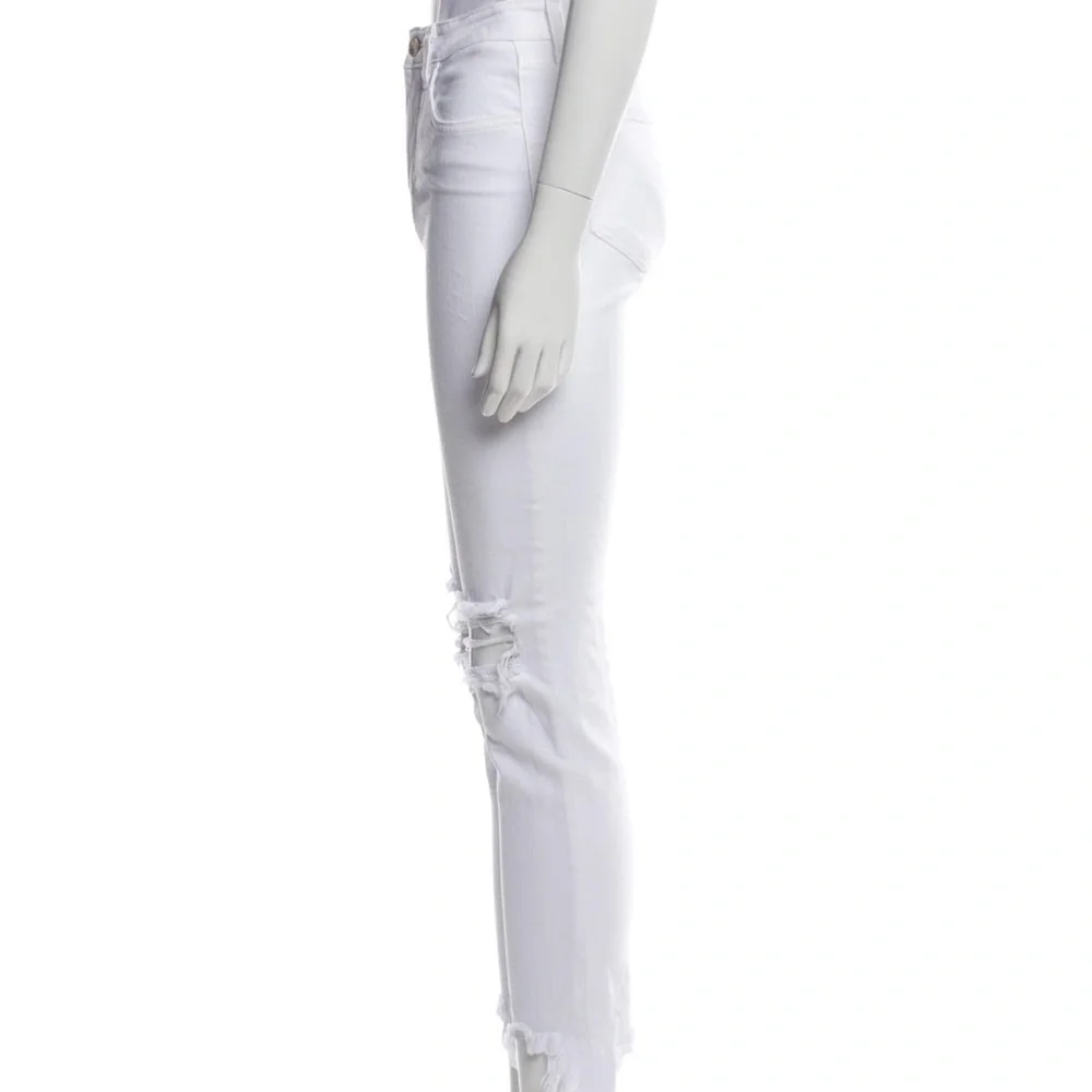 L’Agence White Distressed Skinny Denim Jeans Size 25 - Picture 3 of 9
